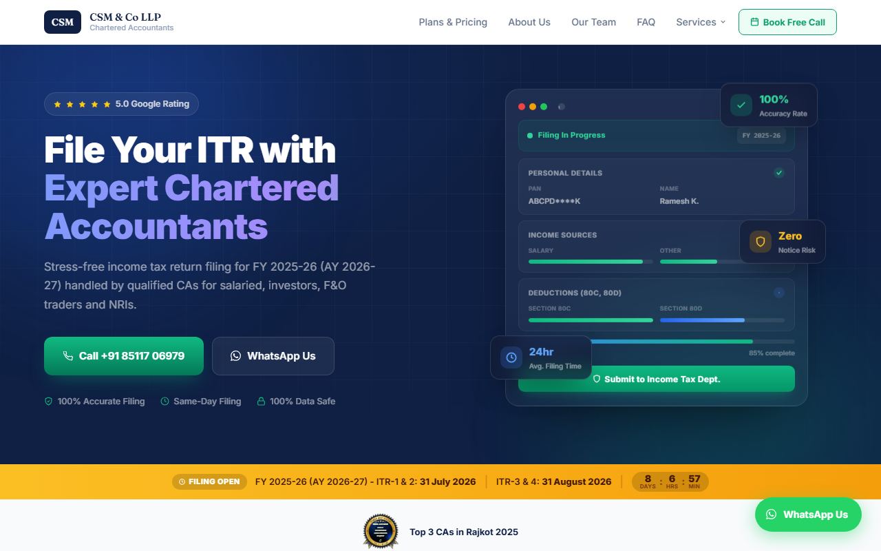 Screenshot of CSM Tax Portal